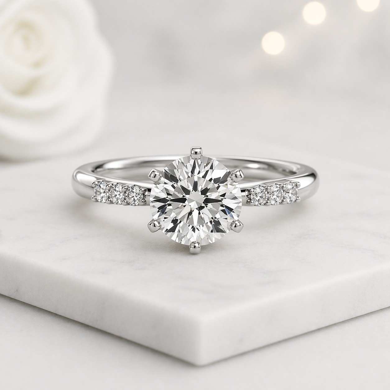 gemstone jewelry wedding gemstone ring bridal stone ring sparkling gemstone ring round diamond ring round moissanite ring round lab diamond round cz ring fine stone jewelry