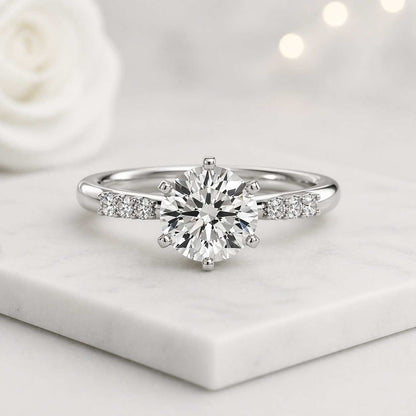 gemstone jewelry wedding gemstone ring bridal stone ring sparkling gemstone ring round diamond ring round moissanite ring round lab diamond round cz ring fine stone jewelry