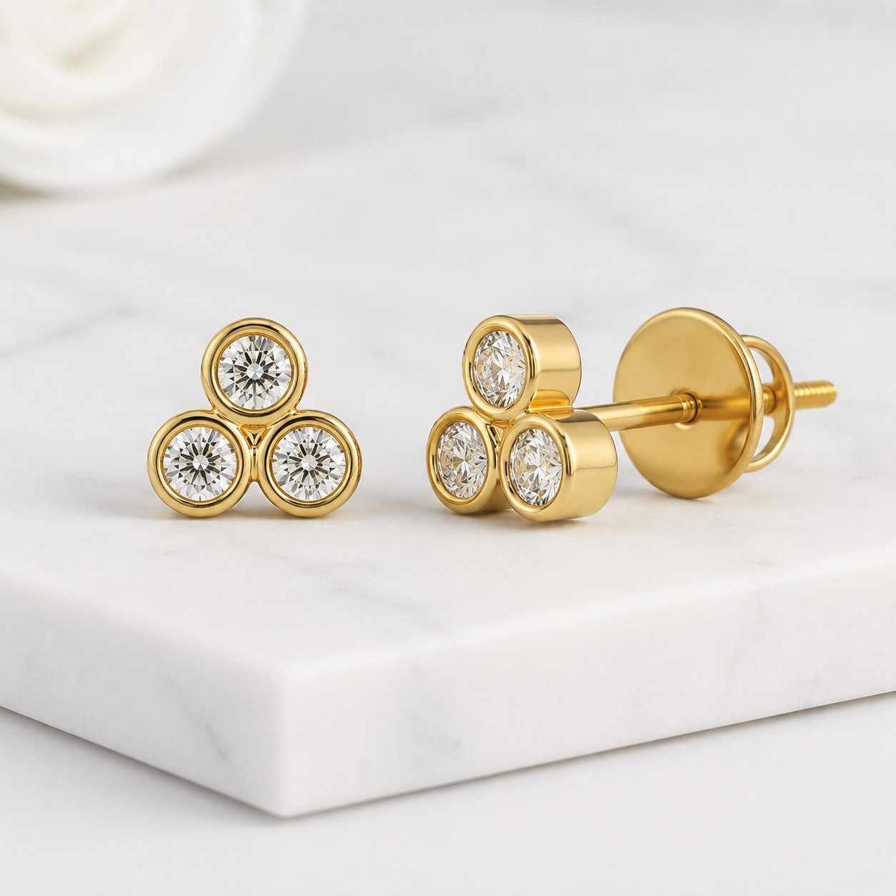 geometric cluster small diamond studs stylish earrings gift for women delicate studs office jewelry daily earrings stacking earrings clean design studs