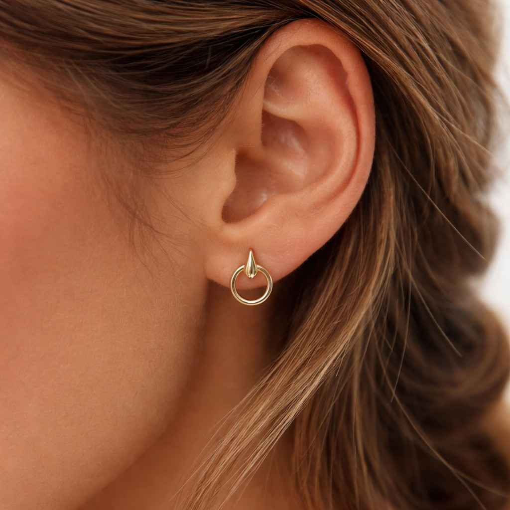 geometric hoop earrings circle shape earrings loop earrings open circle studs modern shape earrings