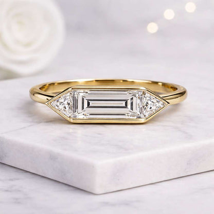 geometric ring kite ring bezel ring gold ring statement ring unique ring modern ring elegant ring fine jewelry women ring stacking ring slim band ring artisan ring