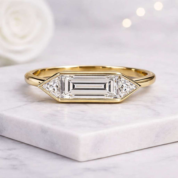 geometric ring kite ring bezel ring gold ring statement ring unique ring modern ring elegant ring fine jewelry women ring stacking ring slim band ring artisan ring