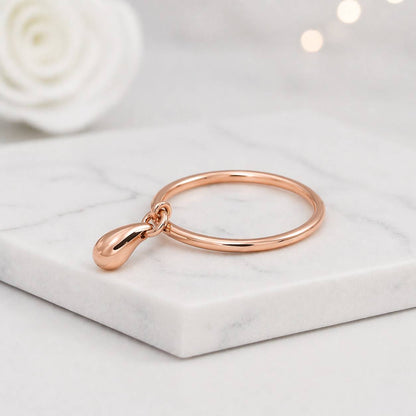 gift for women trendy jewelry gold accessory ring stack ring charm jewelry drop charm jewelry teardrop jewelry clean jewelry fine jewelry ring