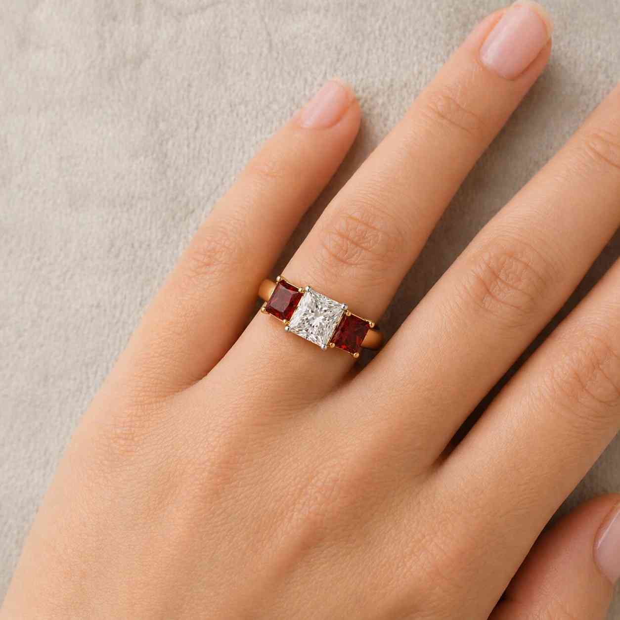 gold anniversary ring gold gemstone ring gold three stone ring gold princess ring gold luxury ring gold wedding ring gold fine jewelry ring gold custom ring gold handmade ring