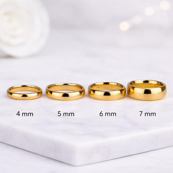 gold band ring wedding band ring plain gold ring dome band ring comfort fit ring polished ring