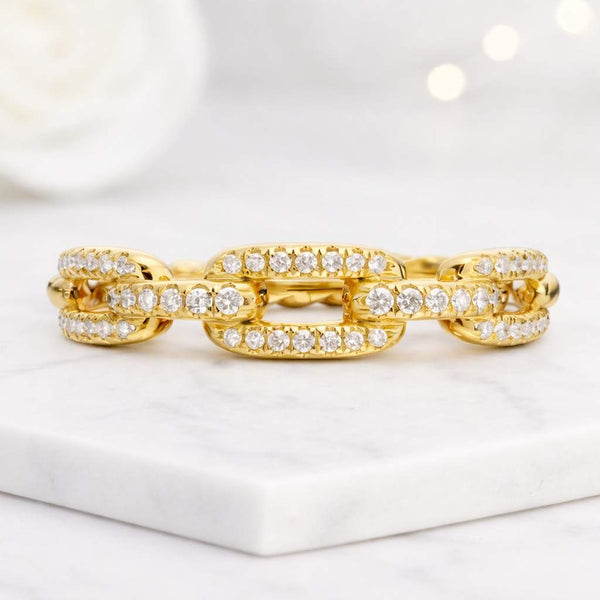 gold chain ring twisted ring rope ring link ring chunky ring chain band open link ring statement ring womens ring fashion ring modern ring bold ring stacking ring