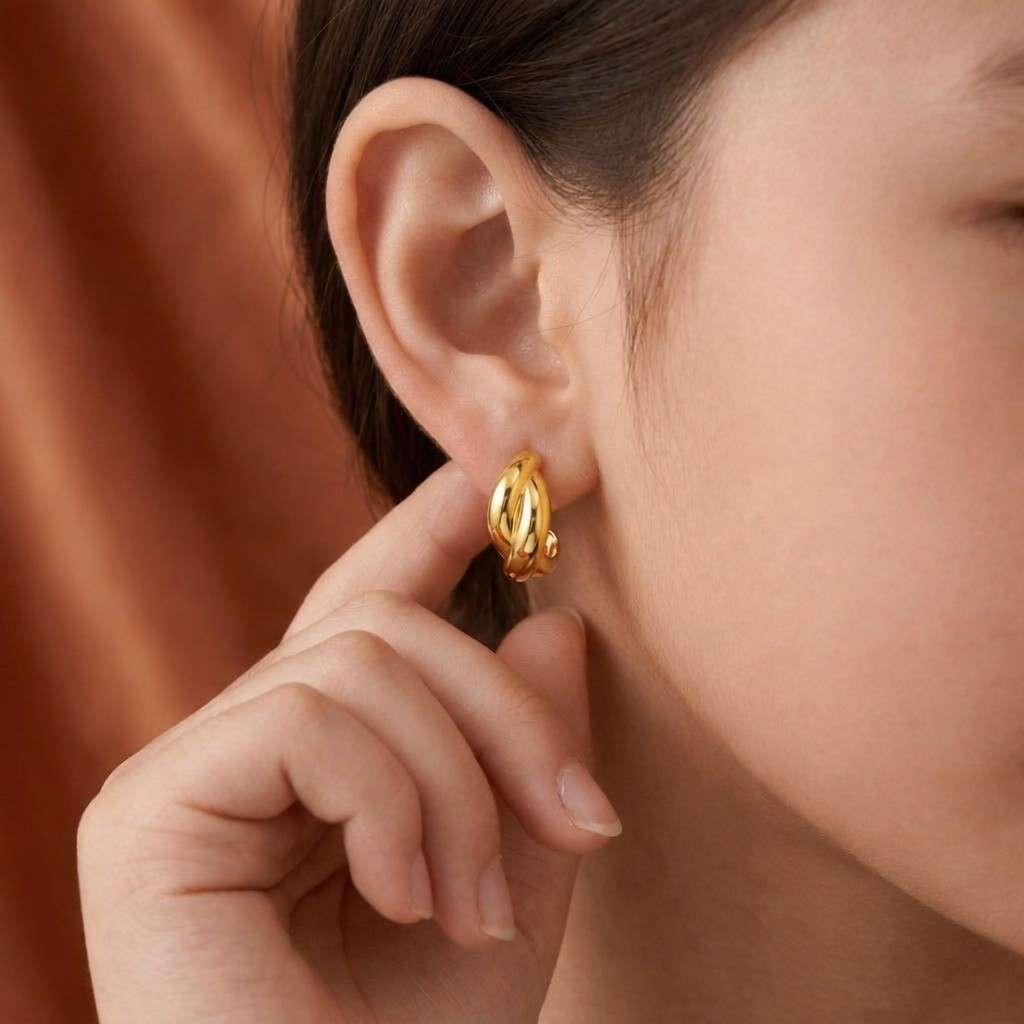 gold fashion jewelry gold everyday earrings gold stacking earrings gold minimalist hoops gold dainty hoops gold sleeper earrings gold clicker hoops gold tube hoops gold round hoops gold