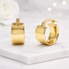14K Yellow Gold Wide Hoop Earrings