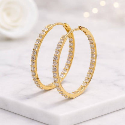 gold hoop earrings diamond hoop earrings pave hoop earrings thin hoop earrings large hoop earrings round hoop earrings endless hoop earrings women earrings statement hoops luxury earrings sparkle earrings