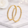 14K Yellow Gold Round Cut Lab Grown Diamond Hoop Earrings