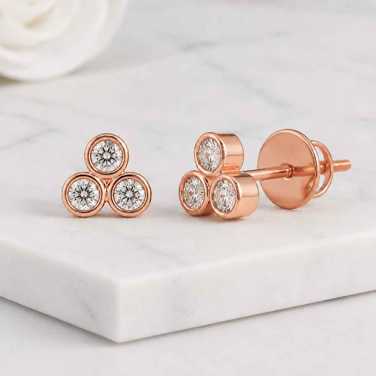 gold jewelry gold stud earrings gold bezel earrings gold cluster earrings fine gold jewelry luxury gold earrings polished gold studs gold screw back gold