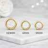 18K Gold Round Pendant Bail Connector Ring