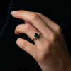 Oval Cut Teal Sapphire Three Stone Engagement Ring