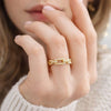 14K Yellow Gold Lab Grown Diamond Chain Link Ring