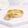 14K Gold Knot Drop Ring Minimalist Statement Ring