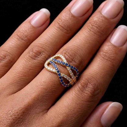 gold statement ring gold fashion ring gold women ring gold anniversary ring gold promise ring gold gift ring gold crossover ring gold twist ring