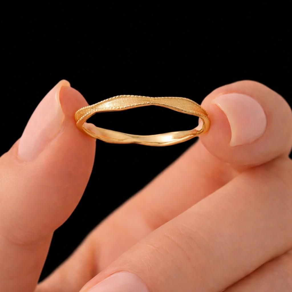 gold wedding band stacking wedding ring contour wedding band wave wedding ring textured gold ring dainty wedding band minimalist gold ring nesting wedding band curved wedding band women wedding ring