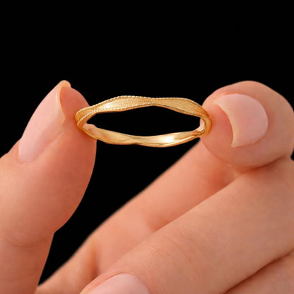 gold wedding band stacking wedding ring contour wedding band wave wedding ring textured gold ring dainty wedding band minimalist gold ring nesting wedding band curved wedding band women wedding ring