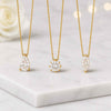 Lab Grown Diamond Gold Necklace, Pear Round & Marquise Pendant Necklace
