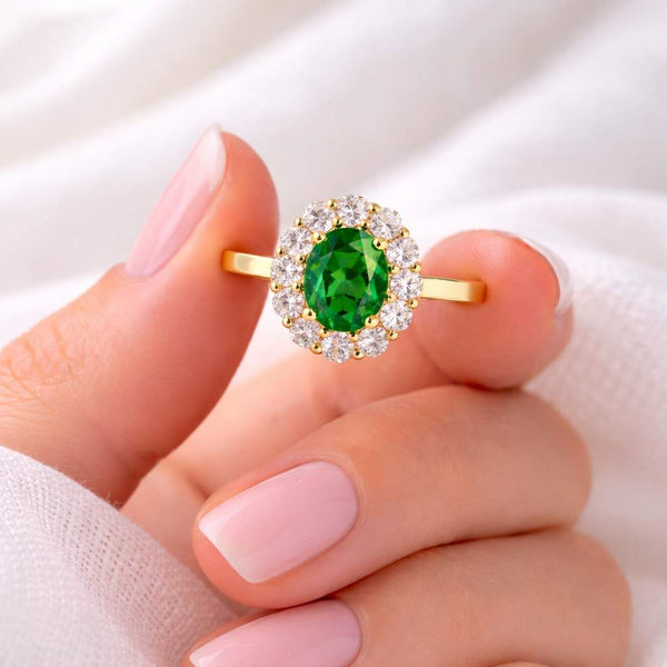 green emerald ring oval emerald ring halo emerald ring gold emerald ring oval cut ring