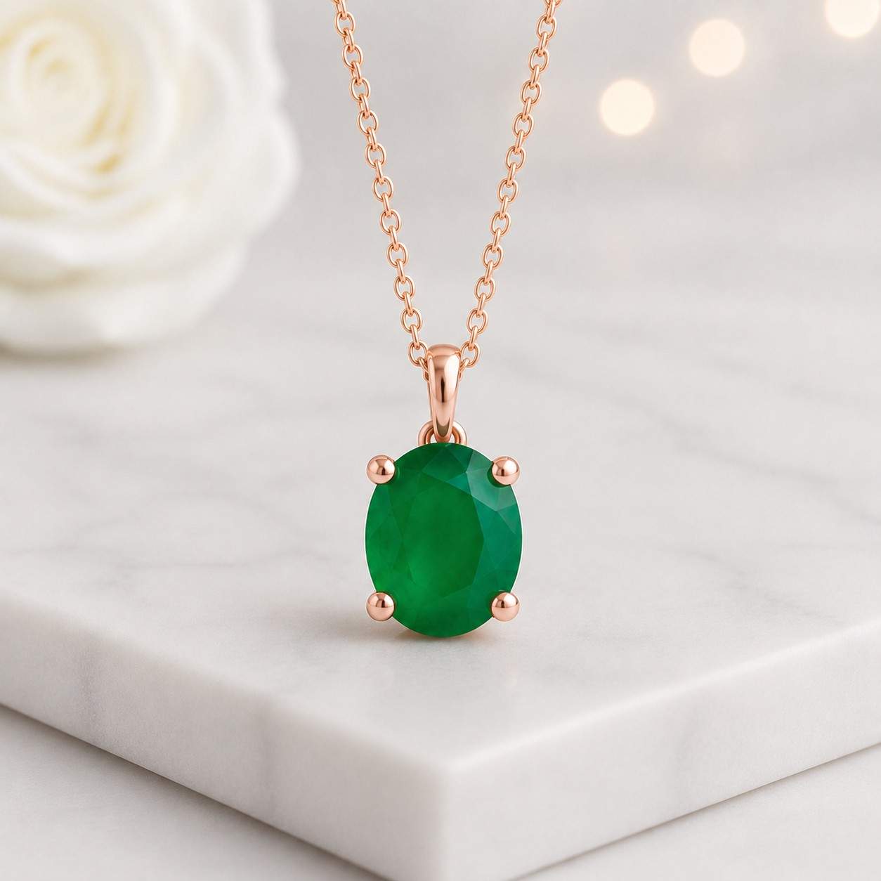 green stone necklace emerald jewelry oval necklace solitaire necklace gemstone jewelry pendant chain silver pendant elegant jewelry