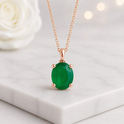 green stone necklace emerald jewelry oval necklace solitaire necklace gemstone jewelry pendant chain silver pendant elegant jewelry