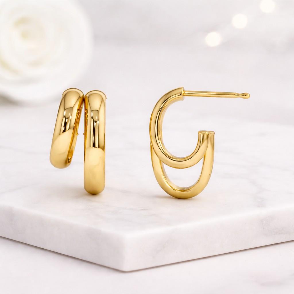 half ct hoops one ct hoops two ct hoops three ct hoops five ct hoops petite stone hoops medium stone earrings