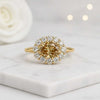 Oval Cut Champagne Lab Grown Diamond Halo Engagement Ring