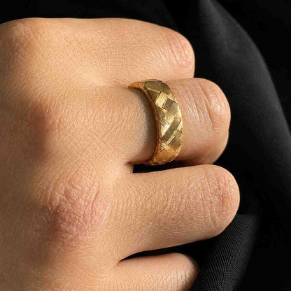 handmade gold ring brushed gold ring polished gold ring gold gift gold anniversary ring gold promise ring gold fashion ring gold stacking ring