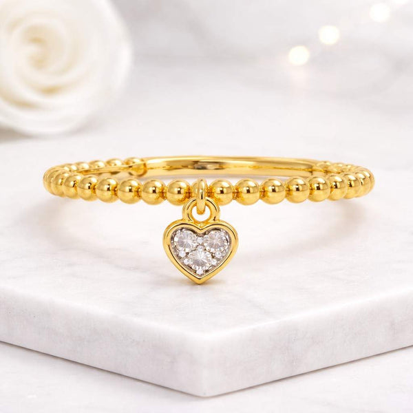 heart bracelet gold bracelet beaded bracelet charm bracelet heart charm bracelet stackable bracelet bangle bracelet bead