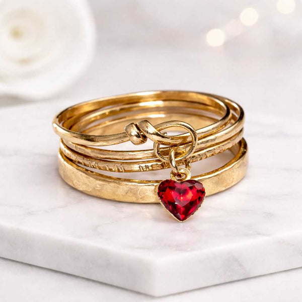 heart charm ring gold stack ring stacking ring knot ring heart ring charm ring dangle ring layered ring band ring women ring gift ring fashion ring elegant ring handmade ring