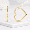 Yellow Gold Heart Hoop Earrings