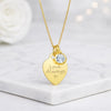 14K Gold Heart Charm Necklace with Crystal Accent