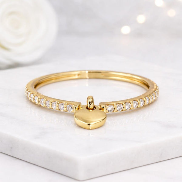 heart ring gold heart ring charm ring dainty ring thin band ring stacking ring pave ring crystal ring womens ring cute ring minimal ring modern ring simple ring