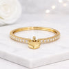 Heart Charm Diamond Stacking Ring