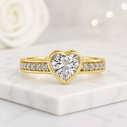 heart ring gold ring solitaire ring promise ring bezel ring pave ring diamond ring thin band stackable ring women ring bridal ring elegant ring dainty ring modern ring simple ring
