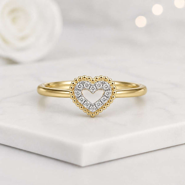 heart ring open heart ring gold heart ring dainty ring minimal ring stacking ring slim band ring fine jewelry cute ring women ring