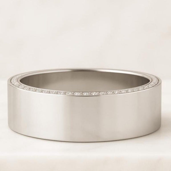 Lab Grown Diamond Double Side Pave Band Unique Eternity Wedding Band