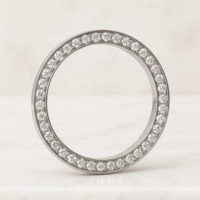 lab grown diamond double side pave band unique eternity wedding band