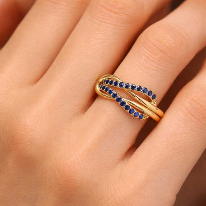 infinity jewelry blue gemstone ring twisted band ring knot jewelry ring loop band ring designer ring elegant jewelry ring fashion jewelry ring women jewelry ring dainty ring bold ring stackable ring layered ring