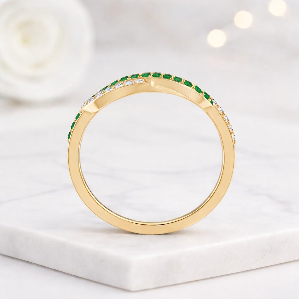 infinity ring green stone ring crossover ring twist ring infinity band openwork ring statement ring women ring promise ring fashion ring elegant ring crystal ring pave ring gemstone ring silver ring anniversary ring
