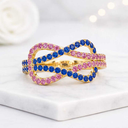 infinity ring sapphire ring pink sapphire ring blue sapphire ring gemstone ring women ring gift for her anniversary ring birthday gift fashion ring silver ring gold ring diamond ring moissanite ring
