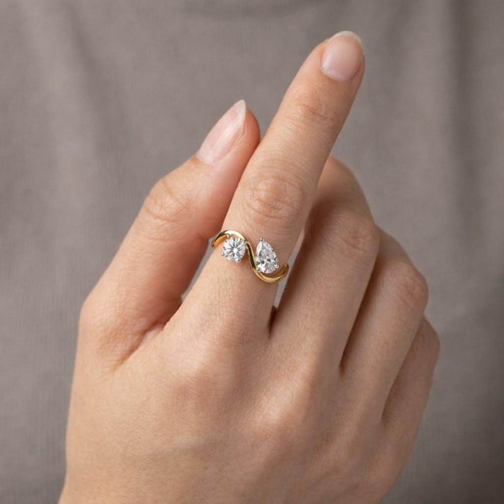 infinity twist ring crossover jewelry bypass engagement ring sculptural ring asymmetrical ring open band ring curved band