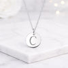 Initial Disc Necklace Letter C Pendant Necklace