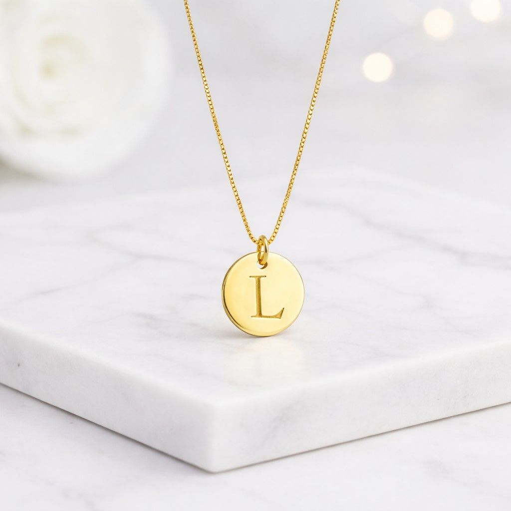 initial necklace letter necklace monogram necklace disc necklace circle pendant gold pendant silver pendant engraved necklace personalized necklace