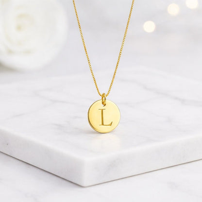 initial necklace letter necklace monogram necklace disc necklace circle pendant gold pendant silver pendant engraved necklace personalized necklace