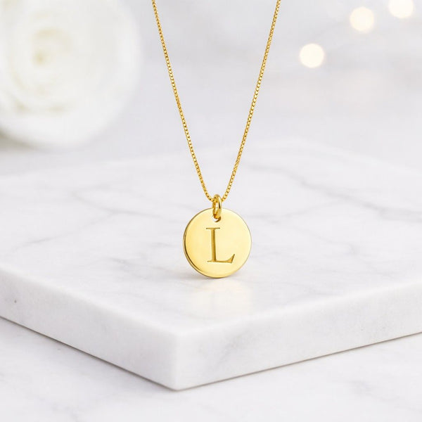 initial necklace letter necklace monogram necklace disc necklace circle pendant gold pendant silver pendant engraved necklace personalized necklace