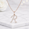14K Gold Lab Grown Diamond Initial R Pendant Necklace
