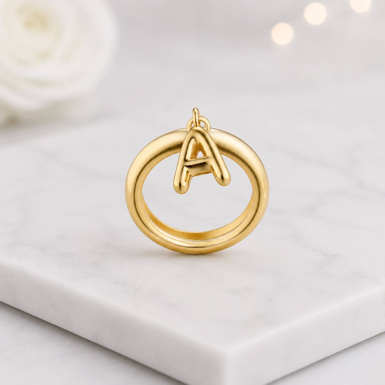 initial ring letter ring alphabet ring charm ring dangle letter ring open letter ring gold initial ring personalized ring monogram ring custom letter ring women ring minimalist ring