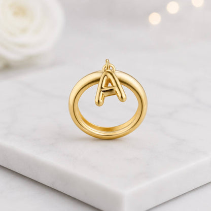 initial ring letter ring alphabet ring charm ring dangle letter ring open letter ring gold initial ring personalized ring monogram ring custom letter ring women ring minimalist ring